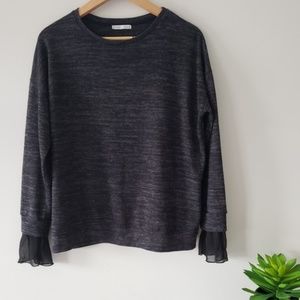 ZARA W/B COLLECTION heathered black sweatshirt